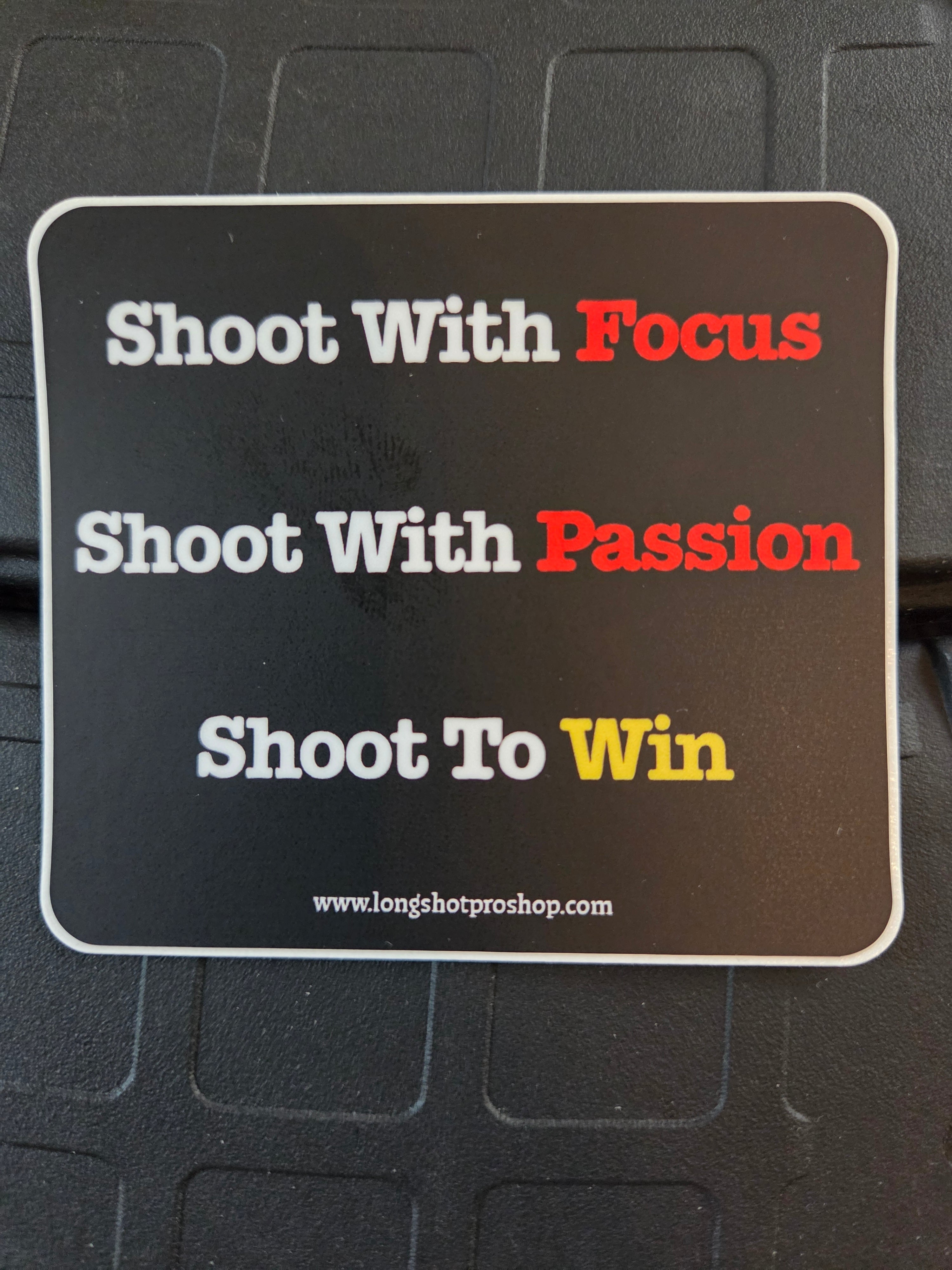 Focus, Passion, Win Sticker (Black)