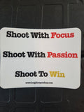 Focus, Passion, Win Sticker. (White)