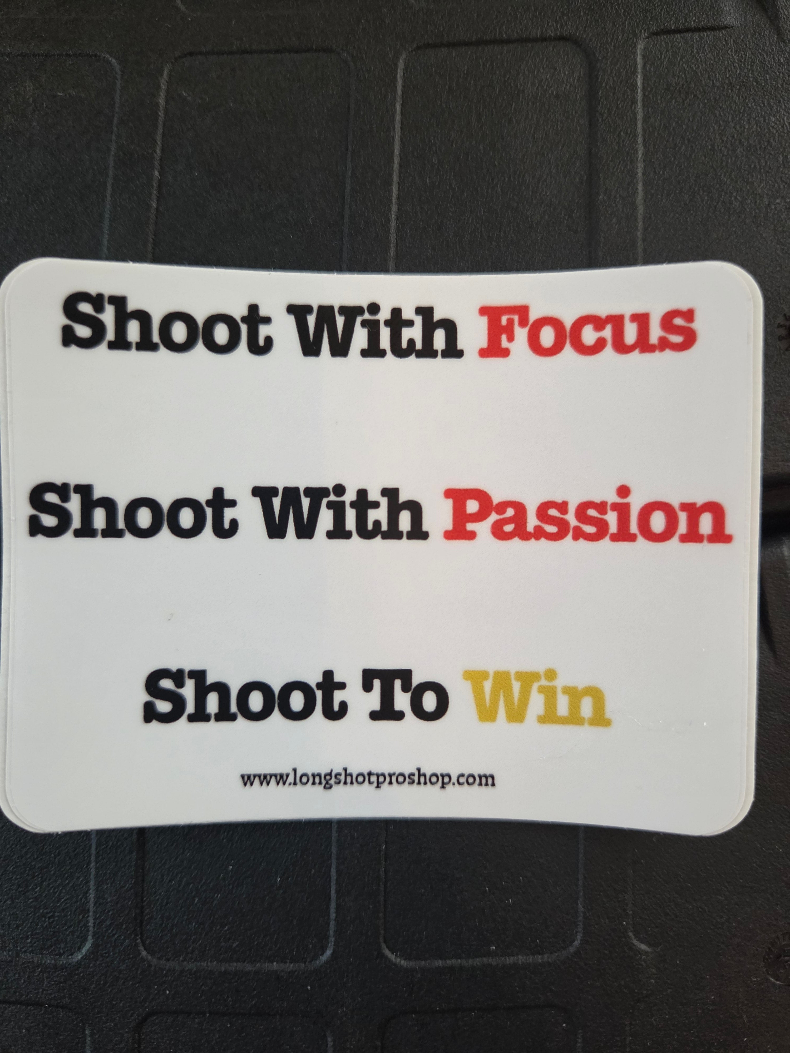 Focus, Passion, Win Sticker. (White)